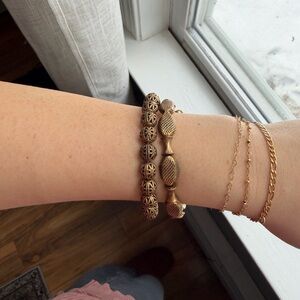 Alex and Ani Gold Textured Bracelet Set